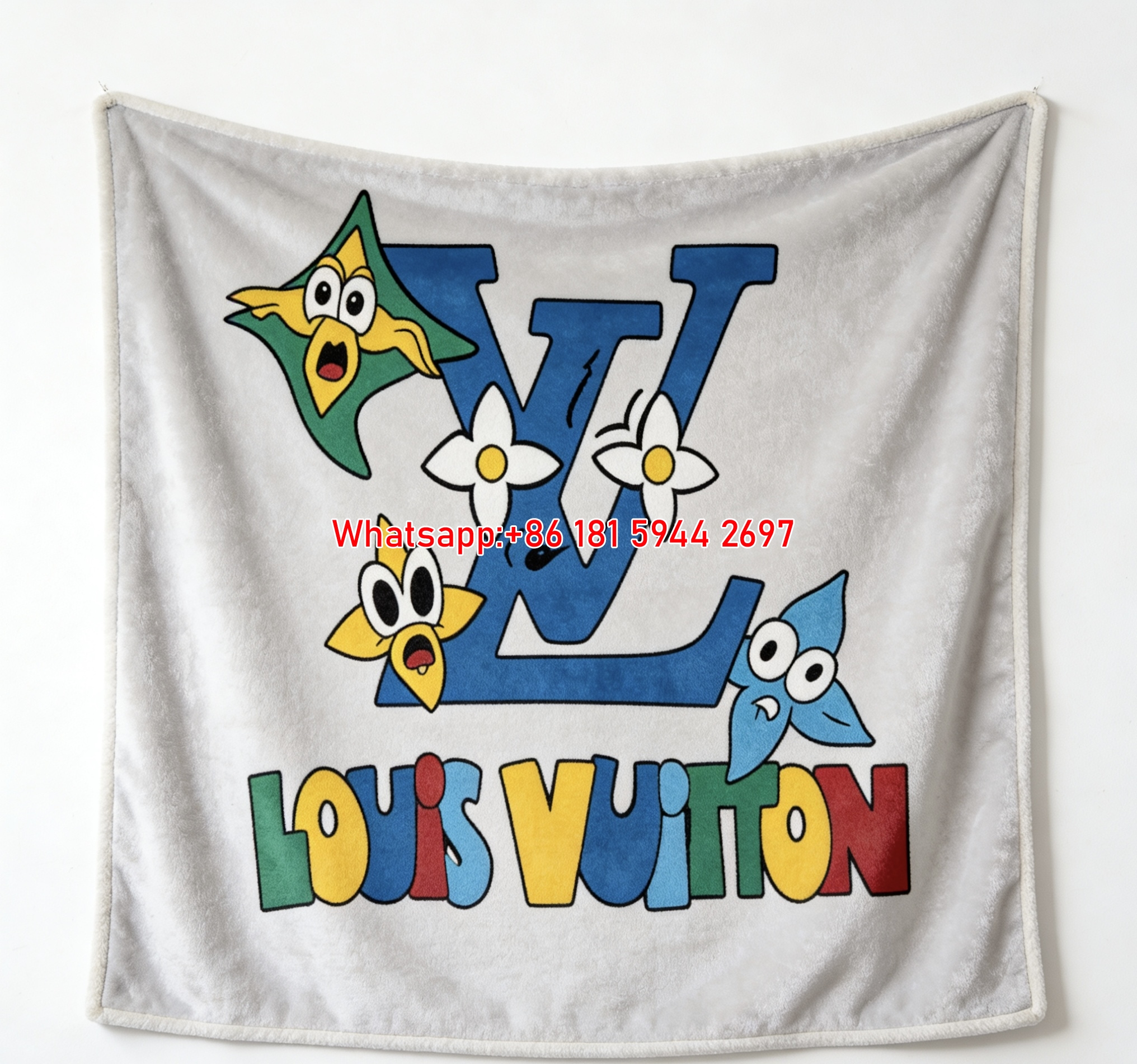 Cartoon LV Flannel Sofa Blanket 259
